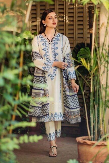 Ziva - 3Pcs Lawn Emb - 0546