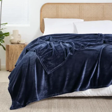 Neavy Blue AC Dyed Funnel Blanket in Coral Fleece-4 season