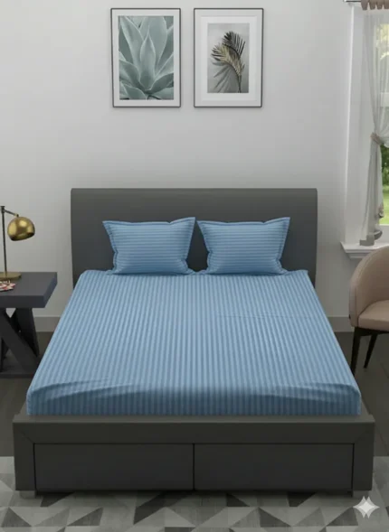 Luxury Stripe Fitted Bedsheet - King Size